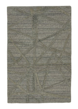 35219 Oriental Rug Indian Handmade Area Sample Modern 2'0'' x 3'0'' -2x3- Gray High Low Pile Sticks Design