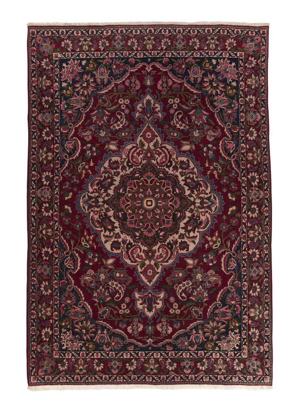 35480 Persian Rug Bakhtiari Handmade Area Tribal 6'11'' x 10'2'' -7x10- Red Floral Design