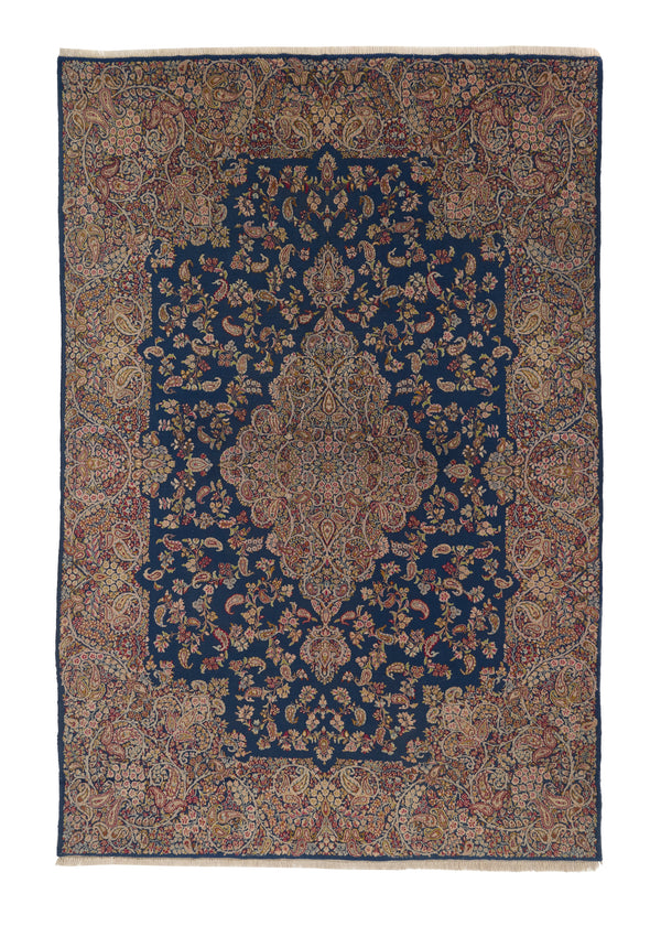 35519 Persian Rug Kerman Handmade Area Traditional 8'0'' x 11'11'' -8x12- Pink Blue Floral Design