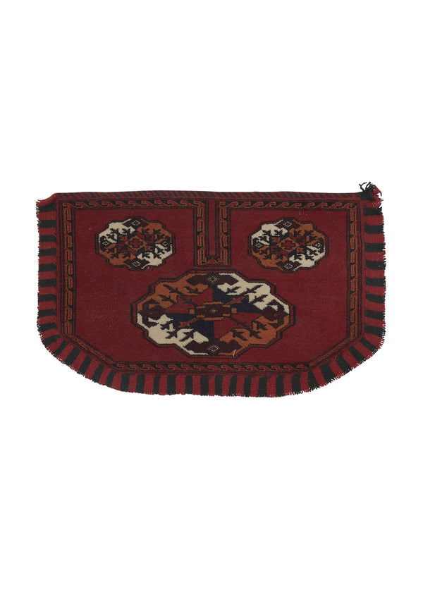35686 Persian Rug Turkmen Handmade Pillow Tribal 1'6'' x 2'6'' -2x3- Red Bokhara Design