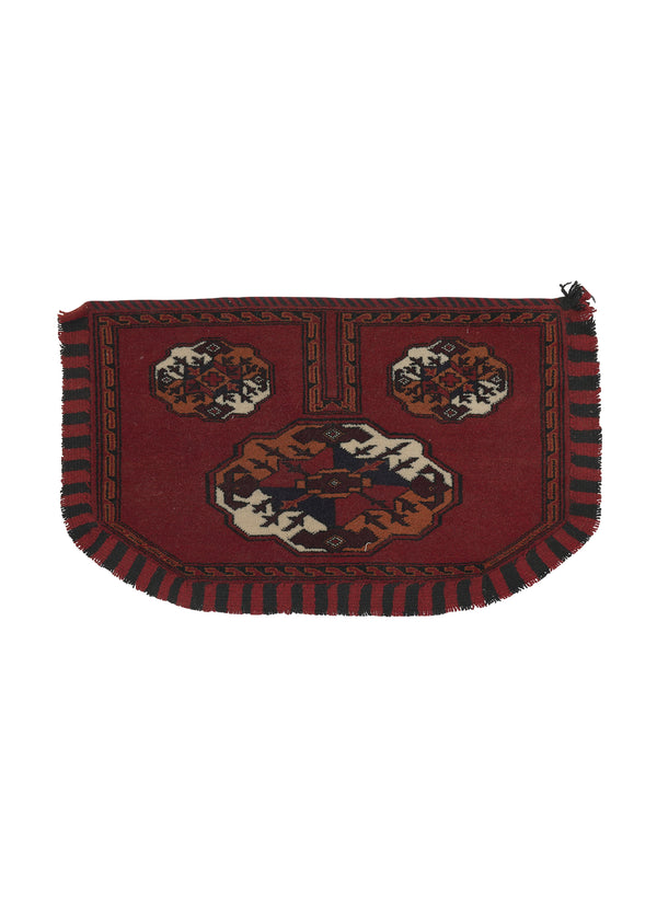35687 Persian Rug Turkmen Handmade Pillow Tribal 1'6'' x 2'6'' -2x3- Red Bokhara Design