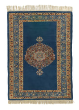 9063 Oriental Rug Pakistani Handmade Area Traditional 4'2'' x 5'10'' -4x6- Blue Yellow Gold Open Field Design