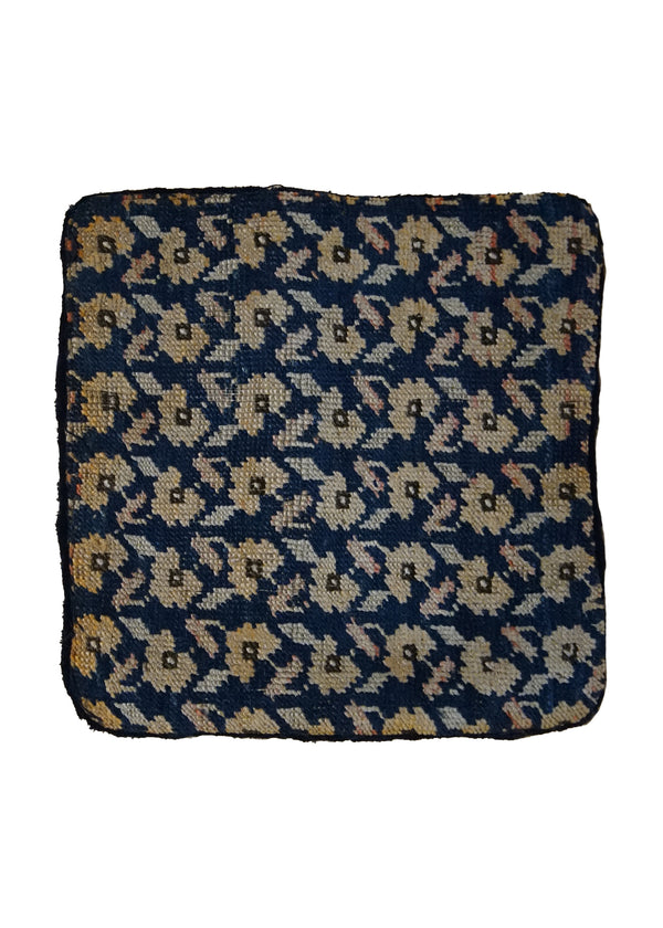A20131 Persian Rug Malayer Handmade Pillow Antique 1'2'' x 1'3'' -1x1- Blue Geometric Design