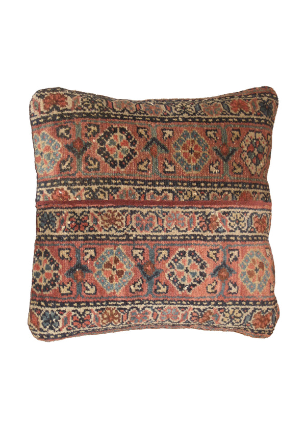 A20135 Persian Rug Malayer Handmade Pillow Antique 1'4'' x 1'5'' -1x1- Red Geometric Design