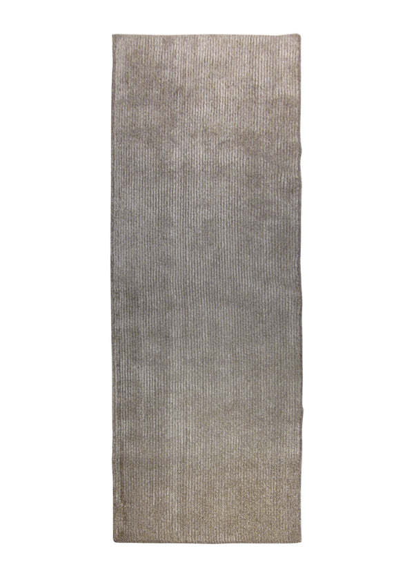 A24931 Oriental Rug Nepalese Handmade Runner Modern Neutral 2'0'' x 6'0'' -2x6- Whites Beige Plain Stripes Design