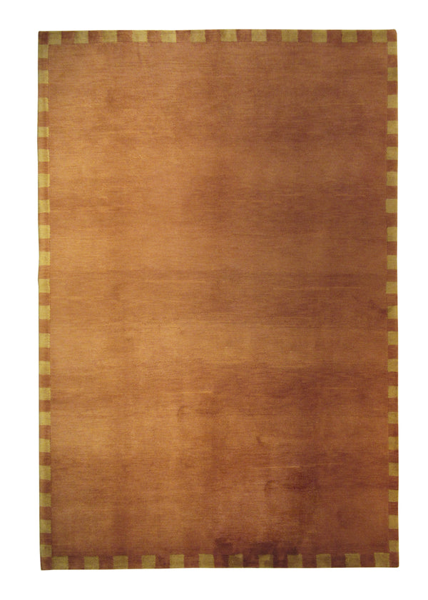 A25454 Oriental Rug Tibetan Handmade Area Modern 6'0'' x 9'0'' -6x9- Red Plain Design