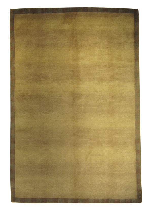 A25455 Oriental Rug Tibetan Handmade Area Modern 6'0'' x 9'0'' -6x9- Whites Beige Plain Design