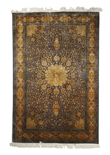 A26578 Oriental Rug Kashmiri Handmade Area Traditional 3'11'' x 6'0'' -4x6- Blue Yellow Gold Floral Design