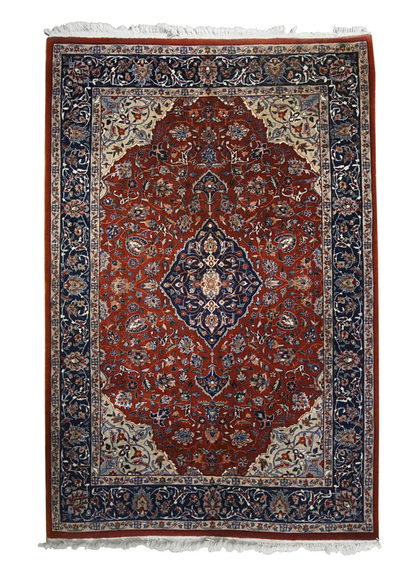 A32106 Oriental Rug Chinese Handmade Area Traditional 4'0'' x 6'0'' -4x6- Red Kashan Floral Design