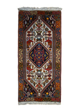 A32606 Persian Rug Abadeh Handmade Area Tribal 2'4'' x 4'11'' -2x5- Whites Beige Multi-color Yellow Gold Geometric Design