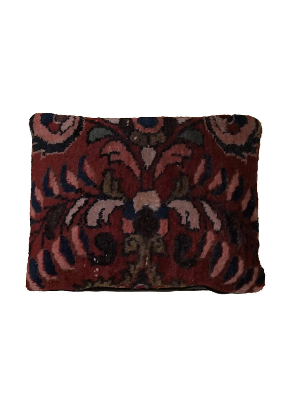 A33763 Persian Rug Hamadan Handmade Pillow Tribal 0'11'' x 1'2'' -1x1- Red Floral Design