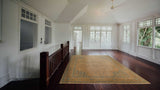 27551 Persian Rug Sarouk Handmade Area Vintage Neutral 8'1'' x 10'4'' -8x10- Orange Floral Design_R