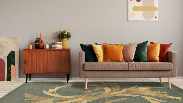 30360 Oriental Rug Pakistani Handmade Area Modern 8'3'' x 9'9'' -8x10- Blue Pictorial Abstract Design_R_R