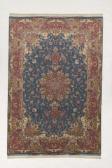 Persian Rug Tabriz Handmade Area Traditional 6'8"x9'9" (7x10) Pink Blue Naghsh Floral Design #30414