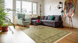 30737 Persian Rug Tabriz Handmade Area Traditional 8'0'' x 10'2'' -8x10- Yellow Gold Floral Design_R