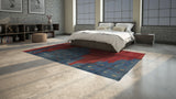 31243 Persian Rug Gabbeh Handmade Area Tribal 6'10'' x 9'8'' -7x10- Red Blue Abstract Design
