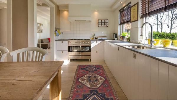 32251 Caucasian Rug Kazak Handmade Area Runner Antique Tribal 3'10'' x 8'8'' -4x9- Red Geometric Design_R_R