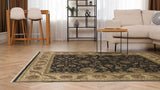32300 Oriental Rug Indian Handmade Area Transitional 8'0'' x 10'2'' -8x10- Black Whites Beige Jaipur Floral Design_R