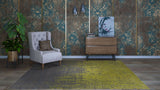 32958 Oriental Rug Indian Handmade Area Modern 8'1'' x 9'10'' -8x10- Green Gray Abstract Design_R