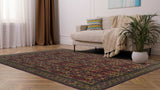 34905 Oriental Rug Turkish Handmade Area Tribal Traditional 6'8'' x 9'4'' -7x9- Red Geometric Design_R_R