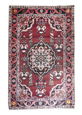 A10013 Persian Rug Bakhtiari Handmade Area Tribal 6'6'' x 10'5'' -7x10- Red Blue Floral Design