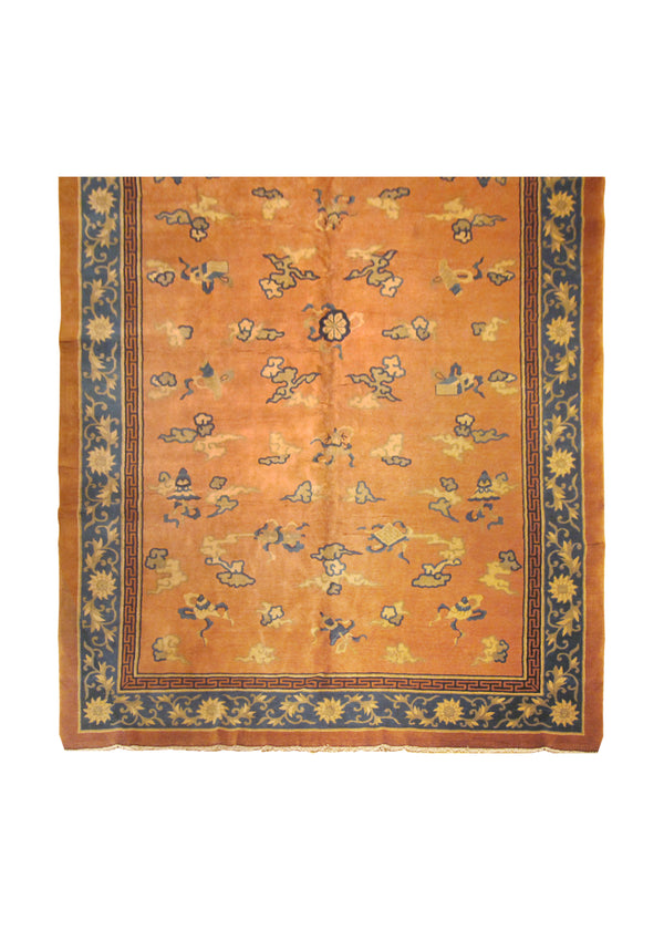 A10161 Oriental Rug Chinese Handmade Area Traditional 9'10'' x 15'4'' -10x15- Red Orange Nichols Symbol Design
