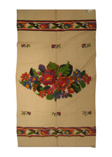 A10210 Native American Rug Mexico Handmade Area Tribal 4'8'' x 6'8'' -5x7- Whites Beige Red Green Geometric Design