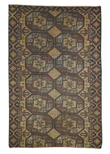A10213 Oriental Rug Afghan Handmade Area Tribal 3'2'' x 5'0'' -3x5- Yellow Gold Red Geometric Design