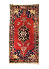 A10241 Persian Rug Nahavand Handmade Area Tribal 5'0'' x 9'11'' -5x10- Red Geometric Open Field Design.jpg