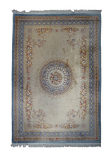 A10367 Oriental Rug Kashmiri Handmade Area Traditional 4'6'' x 7'6'' -5x8- Whites Beige Blue Floral Design