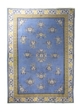 A10458 Oriental Rug Chinese Handmade Area Traditional 6'12'' x 9'7'' -7x10- Blue Yellow Gold Floral Design
