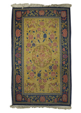 A11312 Oriental Rug Chinese Handmade Area Traditional 3'0'' x 5'0'' -3x5- Yellow Gold Blue Floral Design