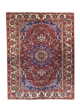 A11505 Persian Rug Isfahan Handmade Area Traditional 5'1'' x 6'7'' -5x7- Red Blue Mobarakeh Design