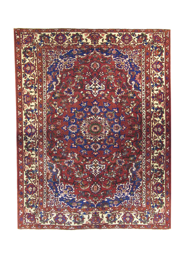 A11505 Persian Rug Isfahan Handmade Area Traditional 5'1'' x 6'7'' -5x7- Red Blue Mobarakeh Design