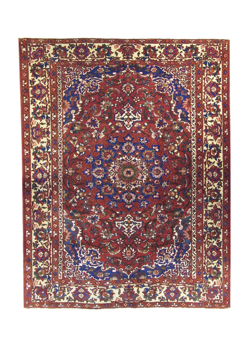 A11505 Persian Rug Isfahan Handmade Area Traditional 5'1'' x 6'7'' -5x7- Red Blue Mobarakeh Design
