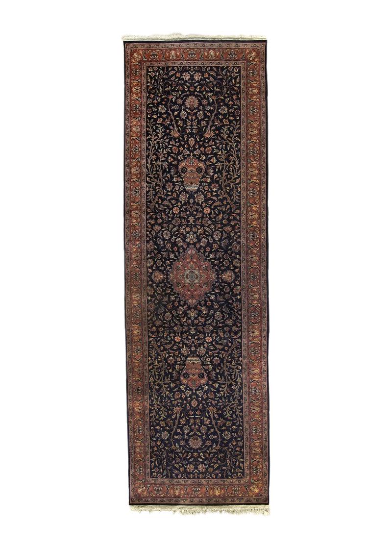 A11891 Oriental Rug Pakistani Handmade Runner Traditional 3'1'' x 10'0'' -3x10- Blue Red Floral Design.jpg