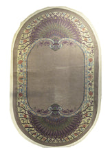 A12197 Oriental Rug Chinese Handmade Round Traditional Antique 5'1'' x 8'3'' -5x8- Purple Whites Beige Oval Peking Open Design