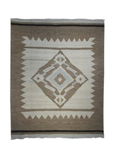 A12522 Persian Rug Shiraz Handmade Area Tribal 4'11'' x 5'9'' -5x6- Whites Beige Brown Kilim Geometric Design