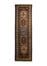 A12907 Persian Rug Ardabil Handmade Runner Tribal 2'6'' x 9'0'' -3x9- Whites Beige Multi-color Geometric Design