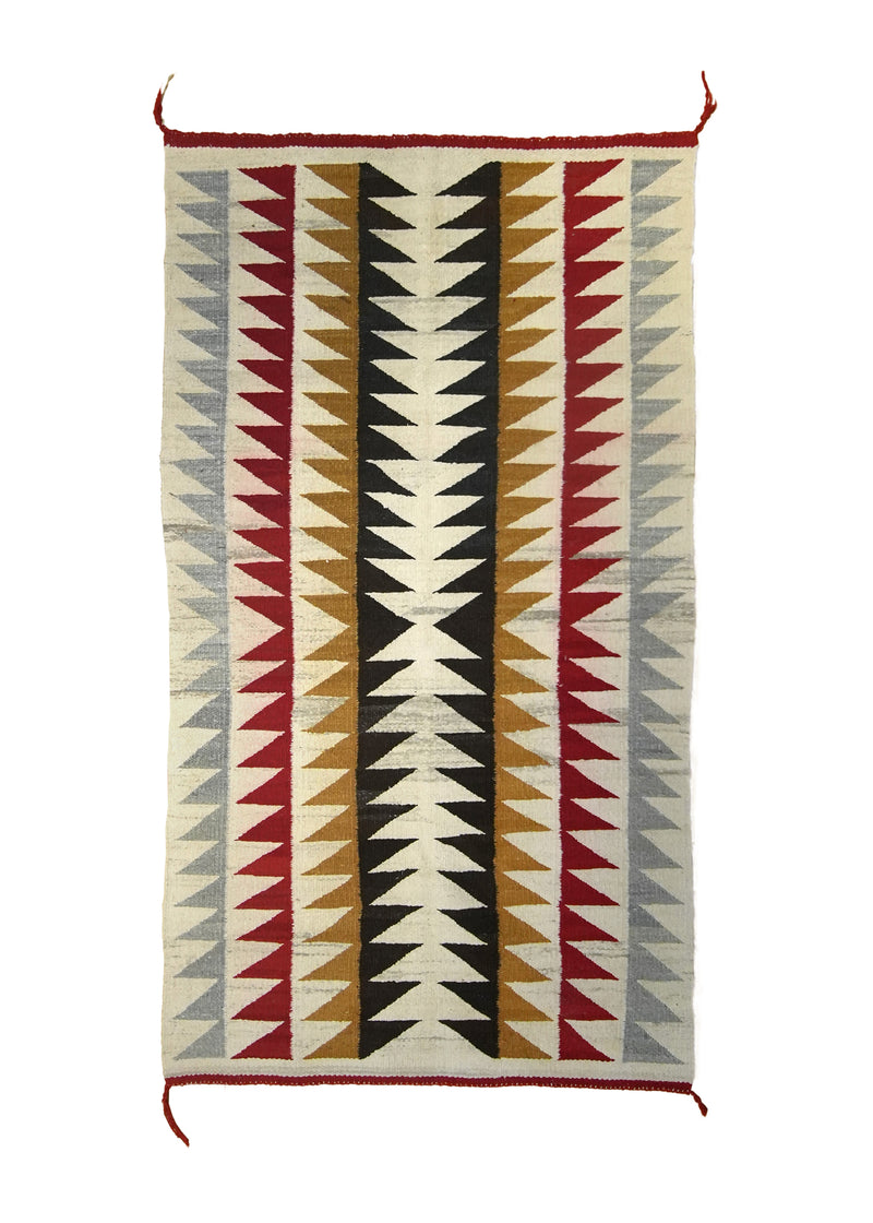 Native American Rug Navajo Handmade Area Tribal Antique 3'0