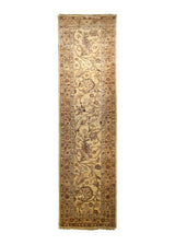 A13244 Oriental Rug Pakistani Handmade Runner Transitional 2'5'' x 9'5'' -2x9- Yellow Gold Antique Washed Floral Design
