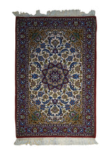A13510 Persian Rug Isfahan Handmade Area Traditional 2'4'' x 3'4'' -2x3- Whites Beige Red Floral Design