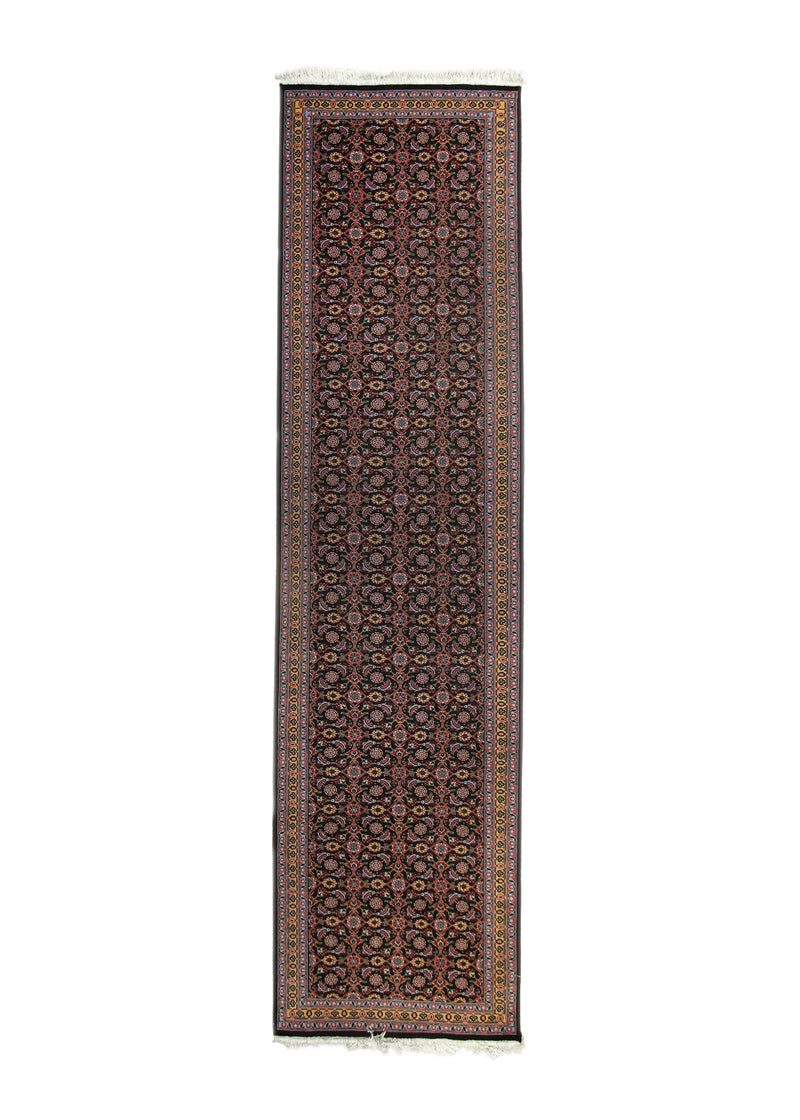 A13519 Persian Rug Tabriz Handmade Runner Traditional 2'5'' x 9'10'' -2x10- Blue Yellow Gold Mahi Fish Floral Design.jpg