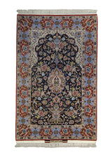 A13538 Persian Rug Isfahan Handmade Area Traditional 3'6'' x 5'5'' -4x5- Blue Red Tree of Life Design.jpg