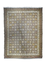 A13613 Persian Rug Azerbaijan Handmade Area Tribal 10'1'' x 12'10'' -10x13- Yellow Gold Pink Kilim Garden Design