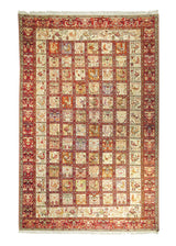 A13628 Persian Rug Azerbaijan Handmade Area Tribal 6'4'' x 9'9'' -6x10- Whites Beige Red Kilim Garden Design