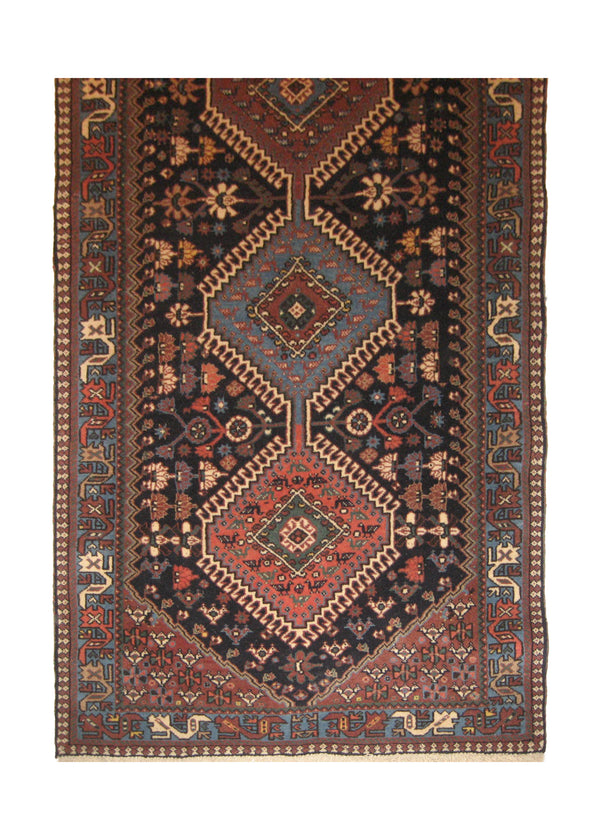 A13802 Persian Rug Yalameh Handmade Runner Tribal 2'11'' x 13'7'' -3x14- Red Blue Geometric Design