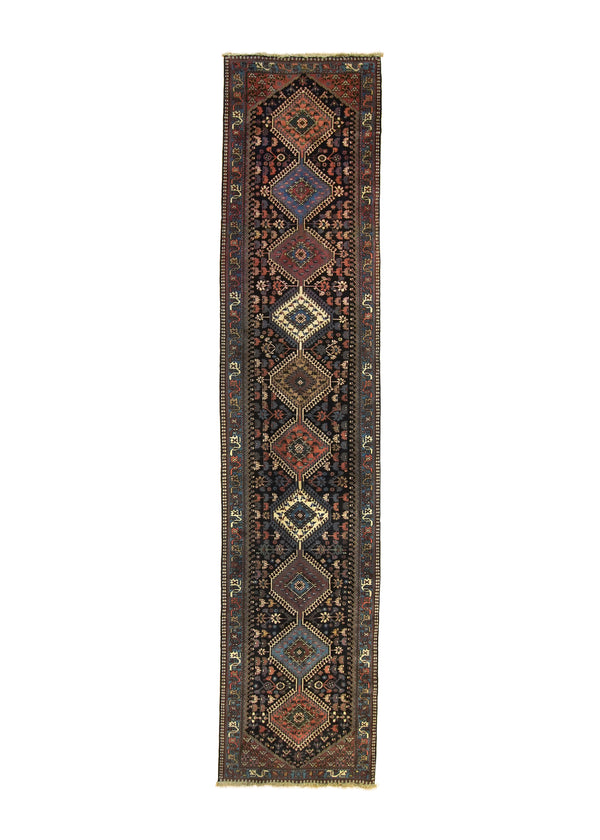 A13802 Persian Rug Yalameh Handmade Runner Tribal 2'11'' x 13'7'' -3x14- Red Blue Geometric Design.jpg