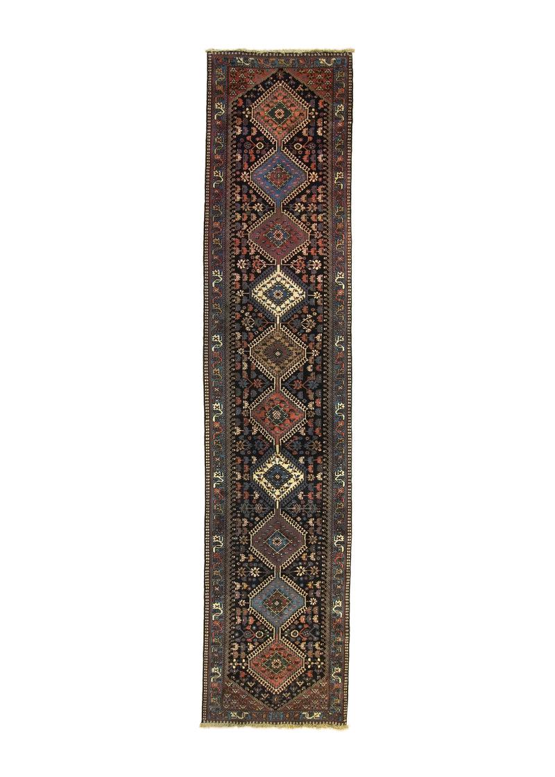 A13802 Persian Rug Yalameh Handmade Runner Tribal 2'11'' x 13'7'' -3x14- Red Blue Geometric Design.jpg