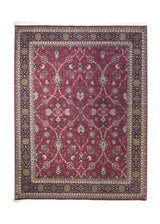 A14192 Oriental Rug Indian Handmade Area Traditional 6'5'' x 8'6'' -6x9- Red Floral Design